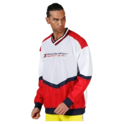 Pull Over Jacket With Rib Red