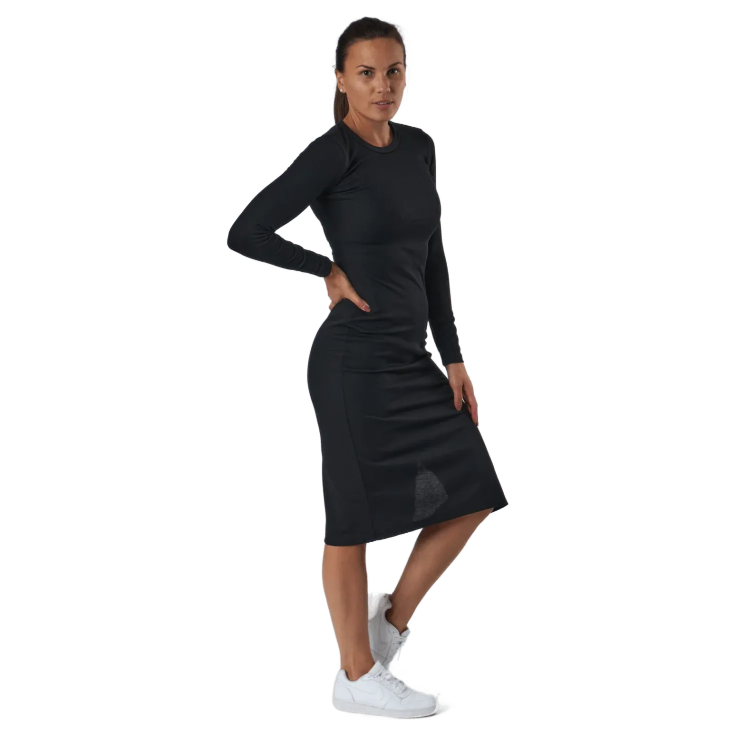 Quinn Rib Dress Black