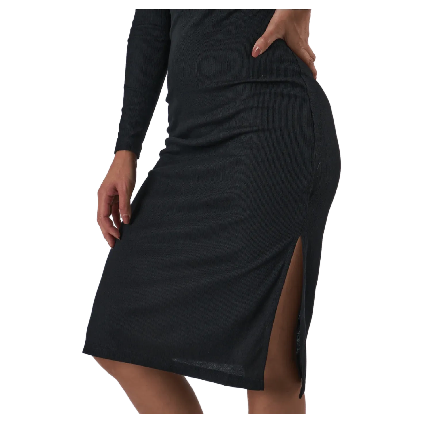 Quinn Rib Dress Black