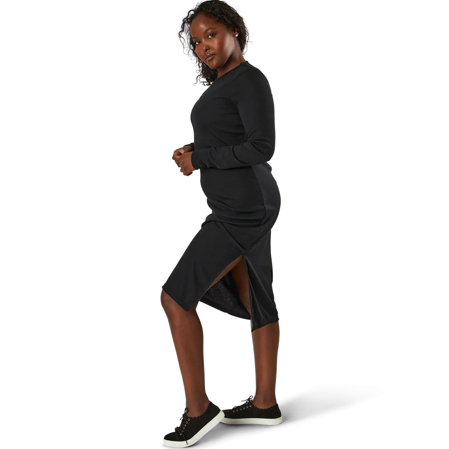 Quinn Rib Dress Black
