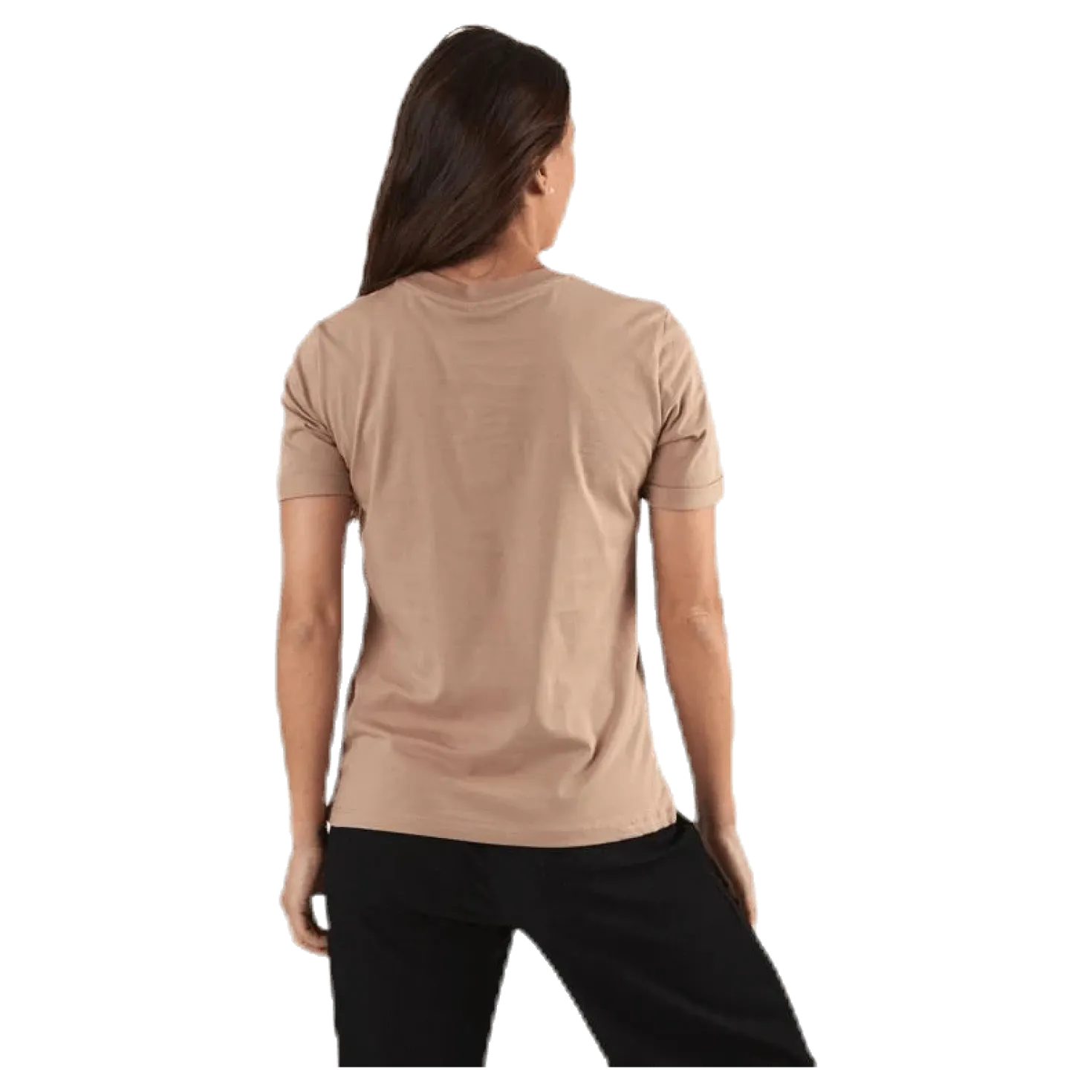 Ria Ss Fold Up Solid Tee Beige