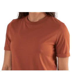 Ria Ss Fold Up Solid Tee Beige