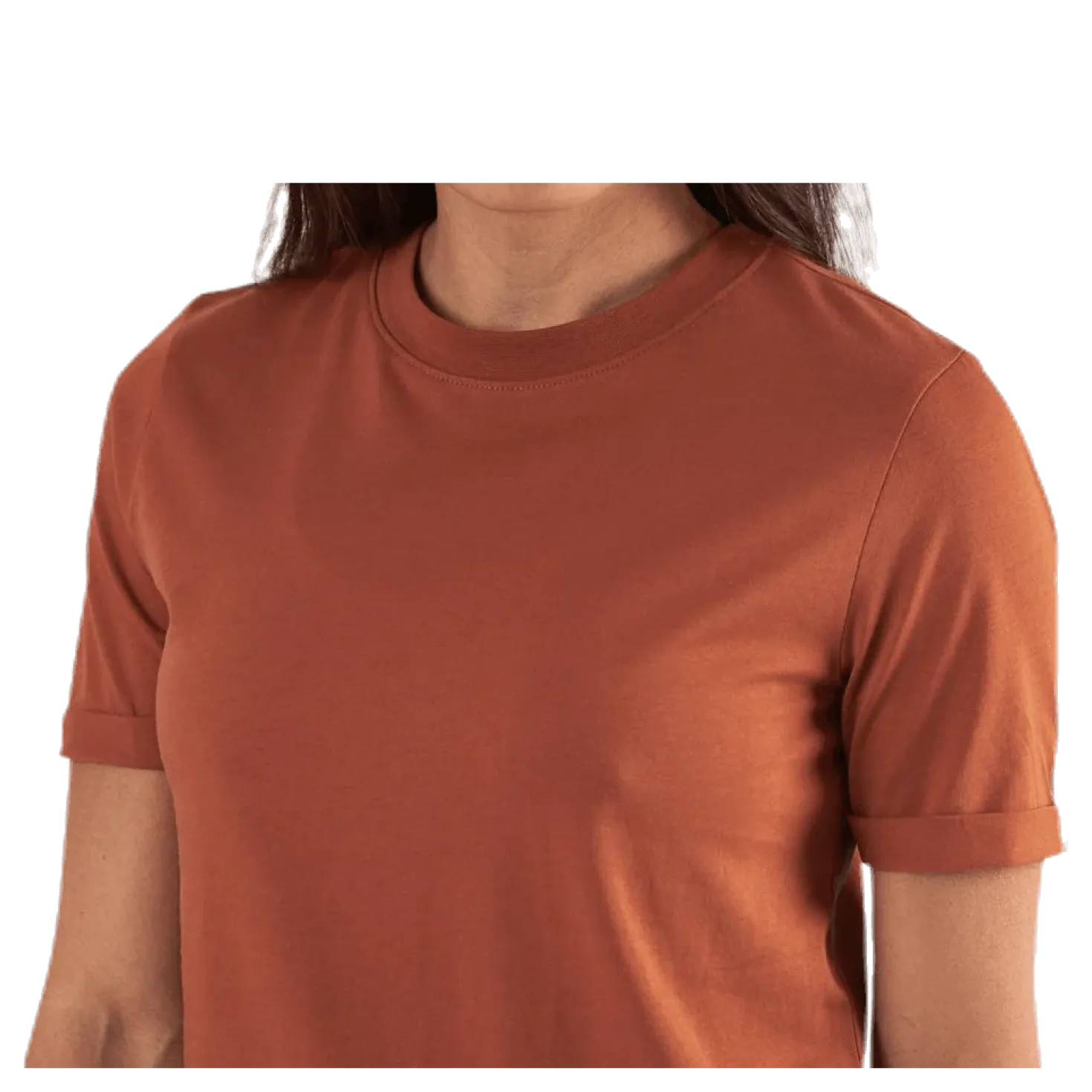 Ria Ss Fold Up Solid Tee Beige