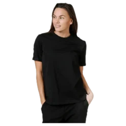 Ria Ss Fold Up Solid Tee Black