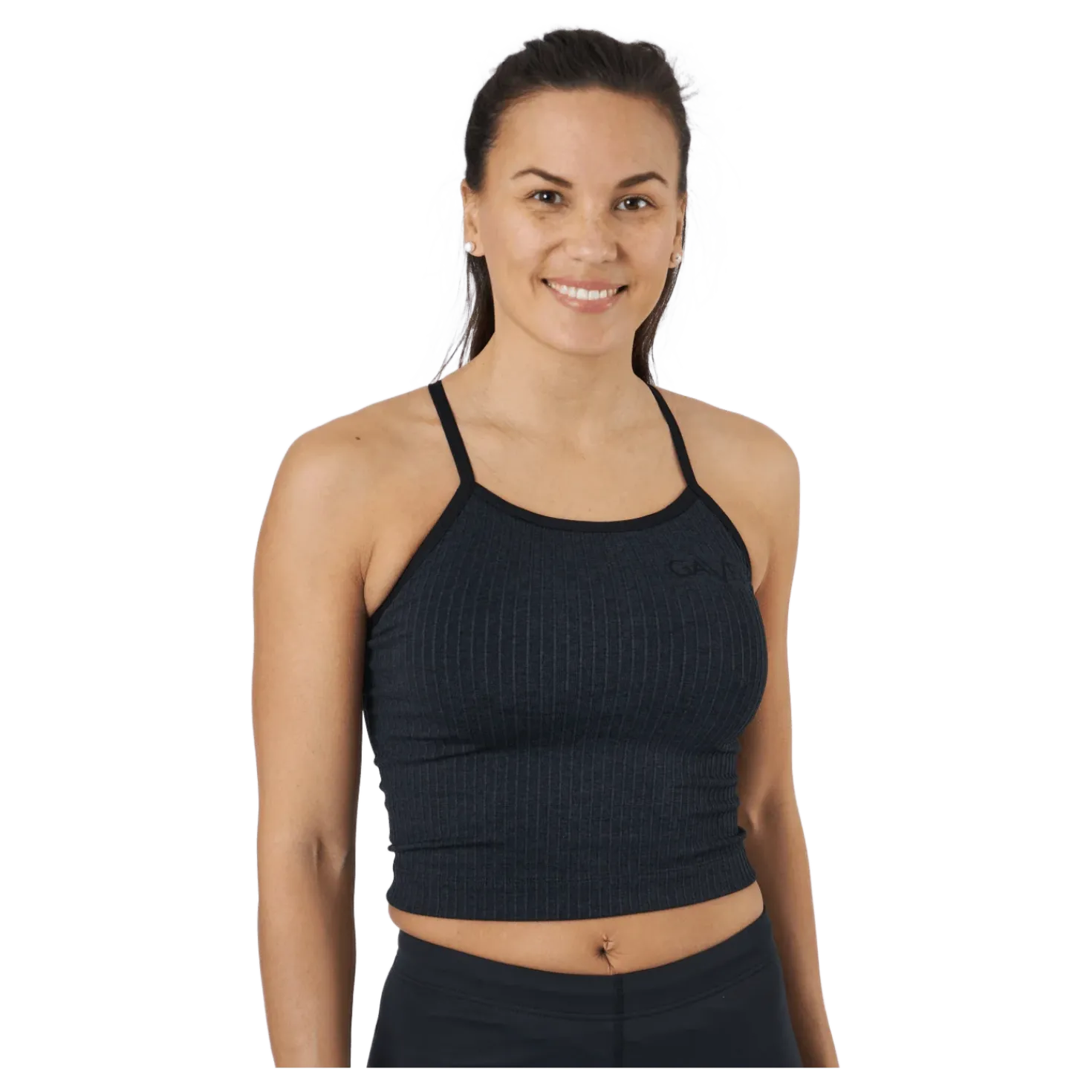 Ribbed Black Sand Melange Seam Black