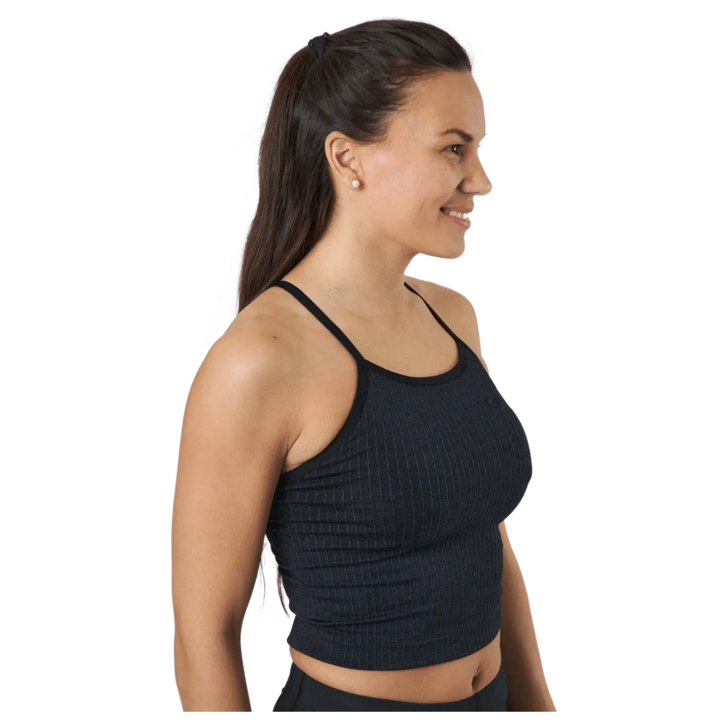 Ribbed Black Sand Melange Seam Black