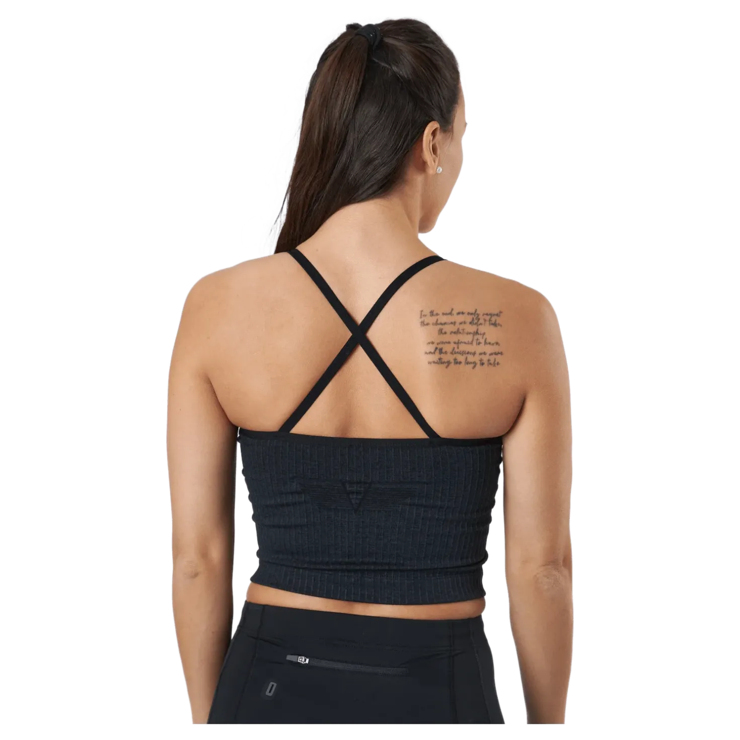 Ribbed Black Sand Melange Seam Black