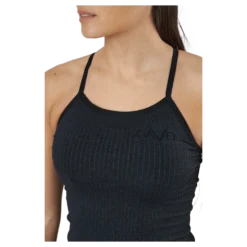 Ribbed Black Sand Melange Seam Black
