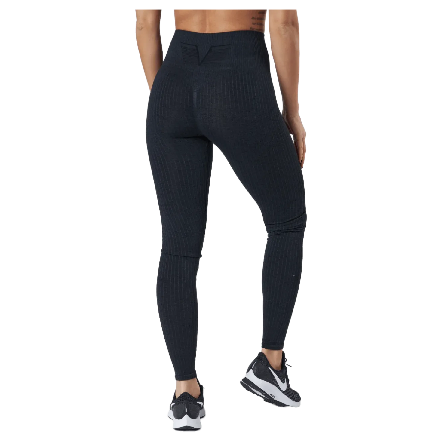 Ribbed Black Sand Melange Seam Black