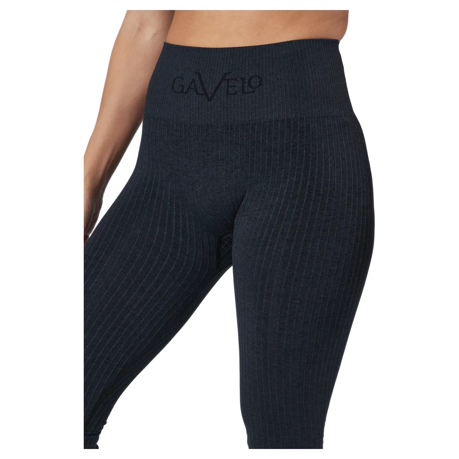 Ribbed Black Sand Melange Seam Black