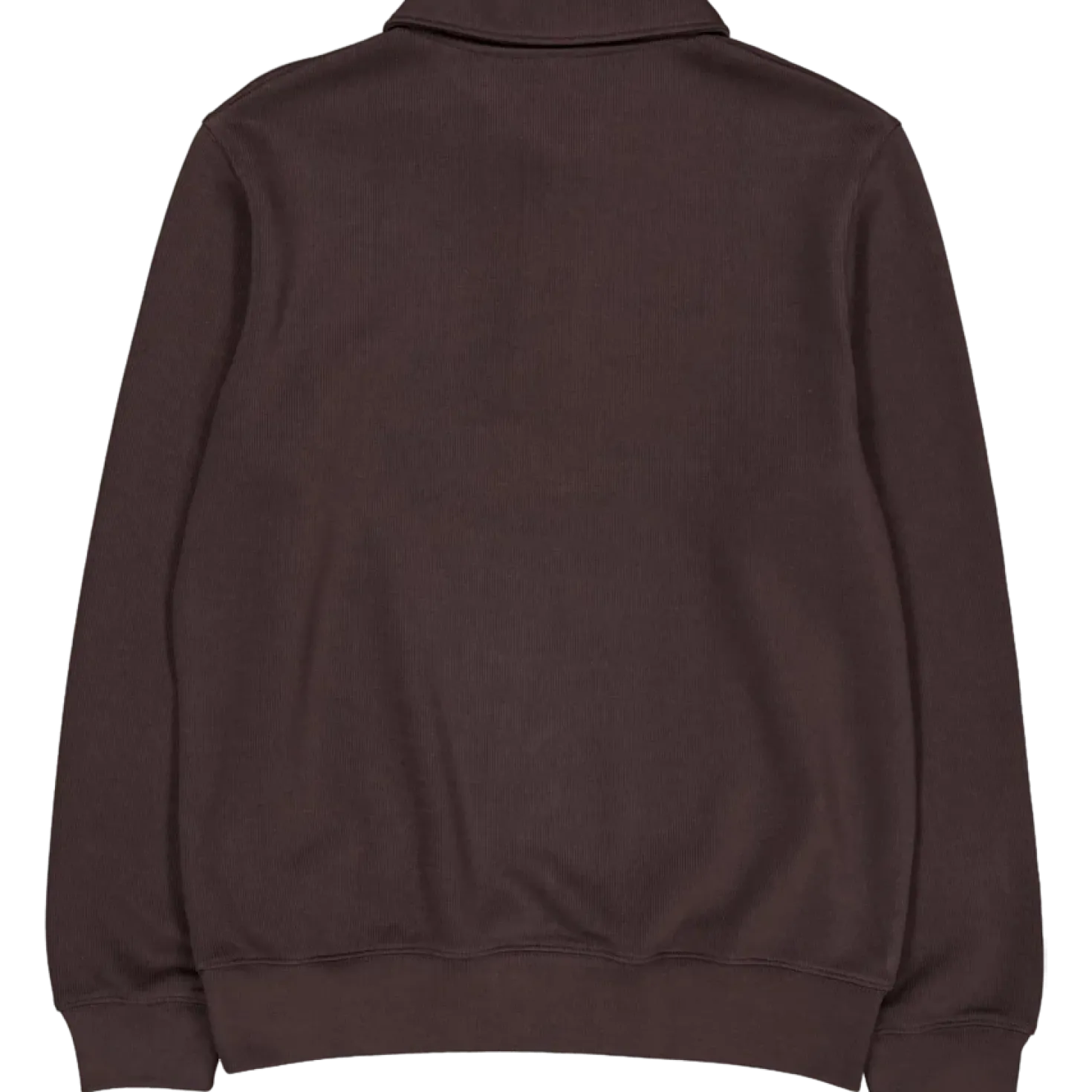 Ribbed Cotton Polo Collar Swea Brown Skb
