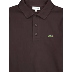Ribbed Cotton Polo Collar Swea Brown Skb
