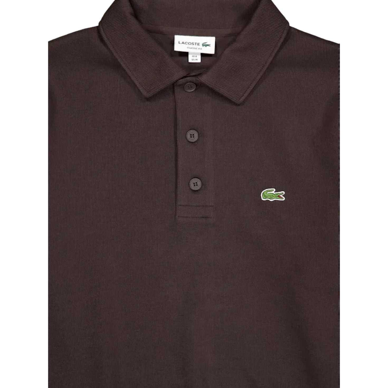 Ribbed Cotton Polo Collar Swea Brown Skb
