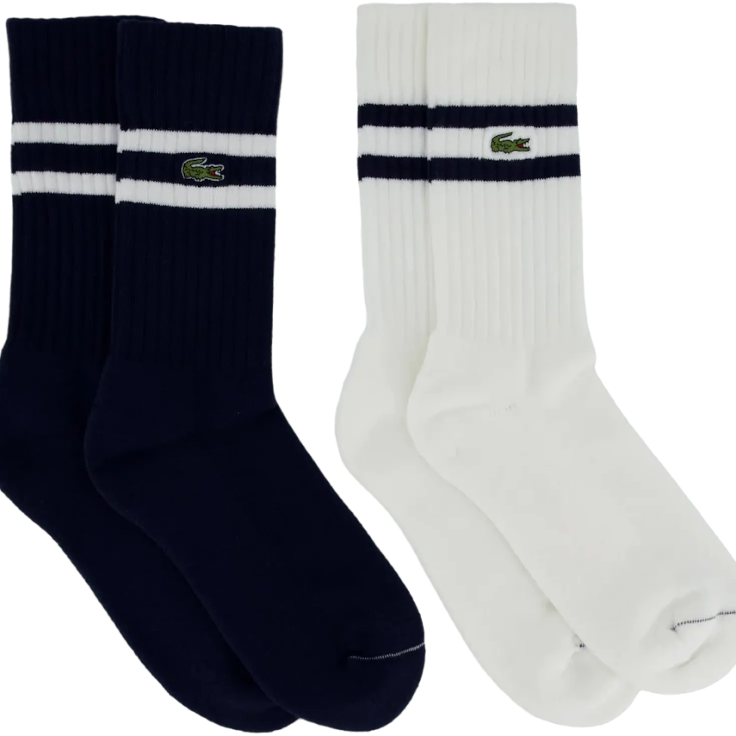 Ribbed Cotton Socks Navy Blue/white Hhw