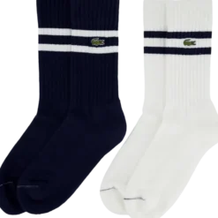 Ribbed Cotton Socks Navy Blue/white Hhw