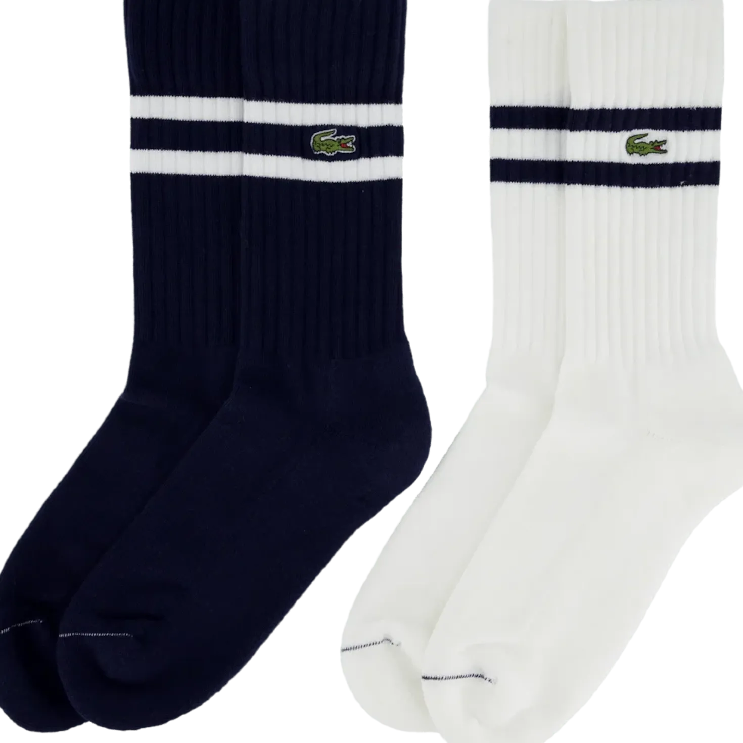 Ribbed Cotton Socks Navy Blue/white Hhw