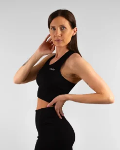 Ribbed Seamless Sport Bra Black