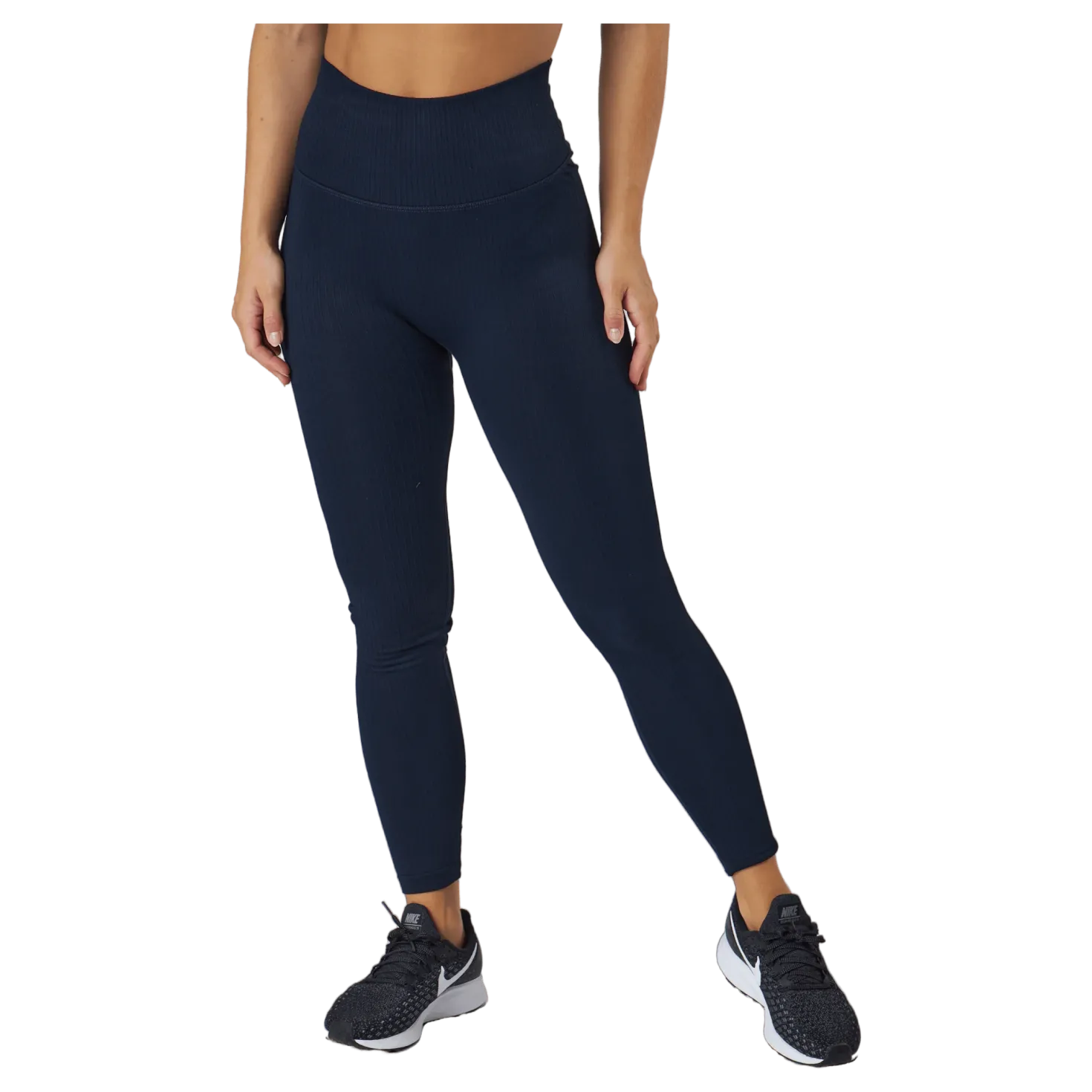 Ribbed Seamless Tights Navy Blue