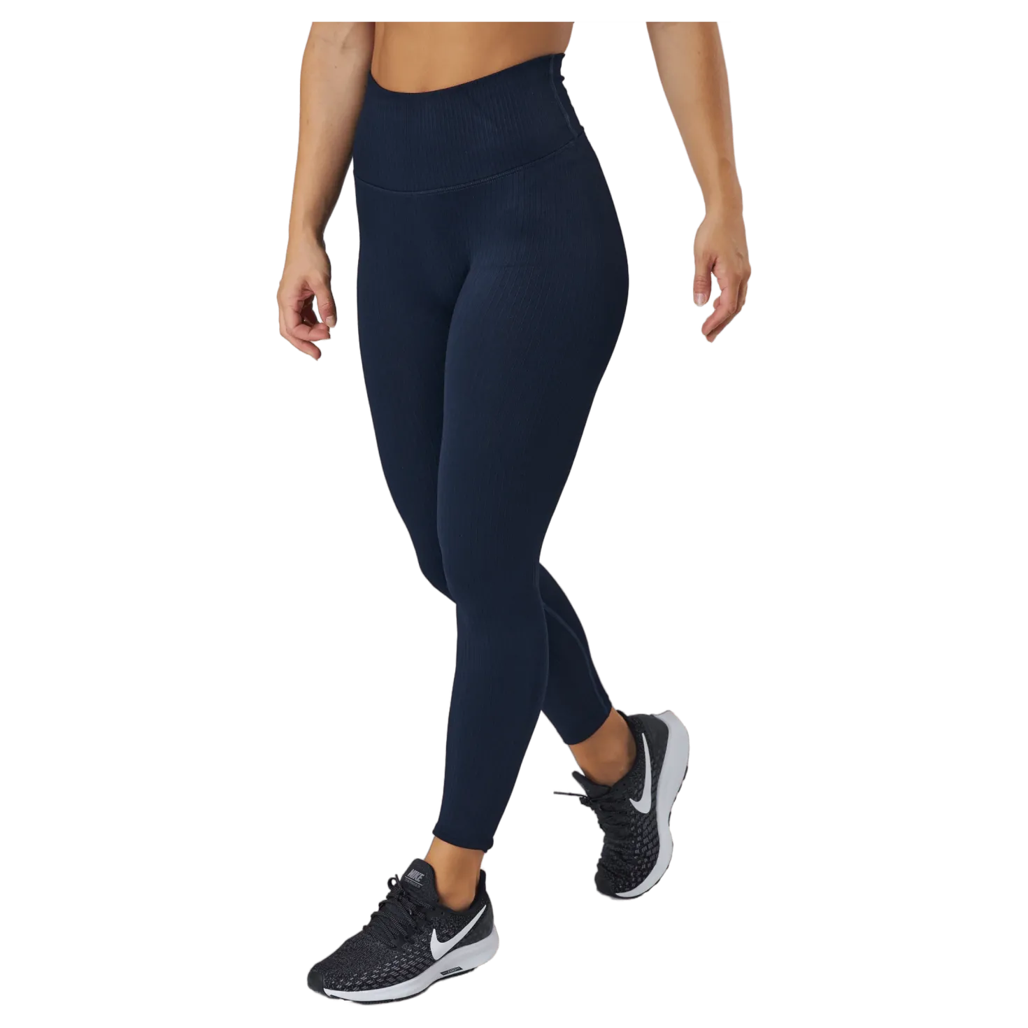 Ribbed Seamless Tights Navy Blue