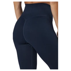 Ribbed Seamless Tights Navy Blue