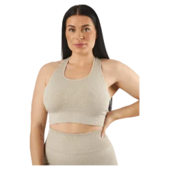 Rib Seamless Crop Top Mushroom