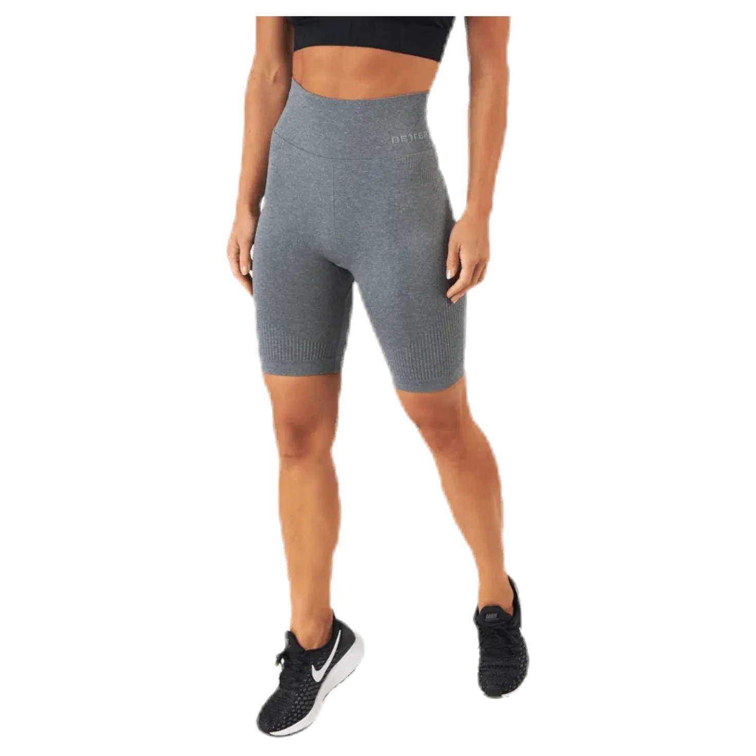 Rib seamless shorts Grey
