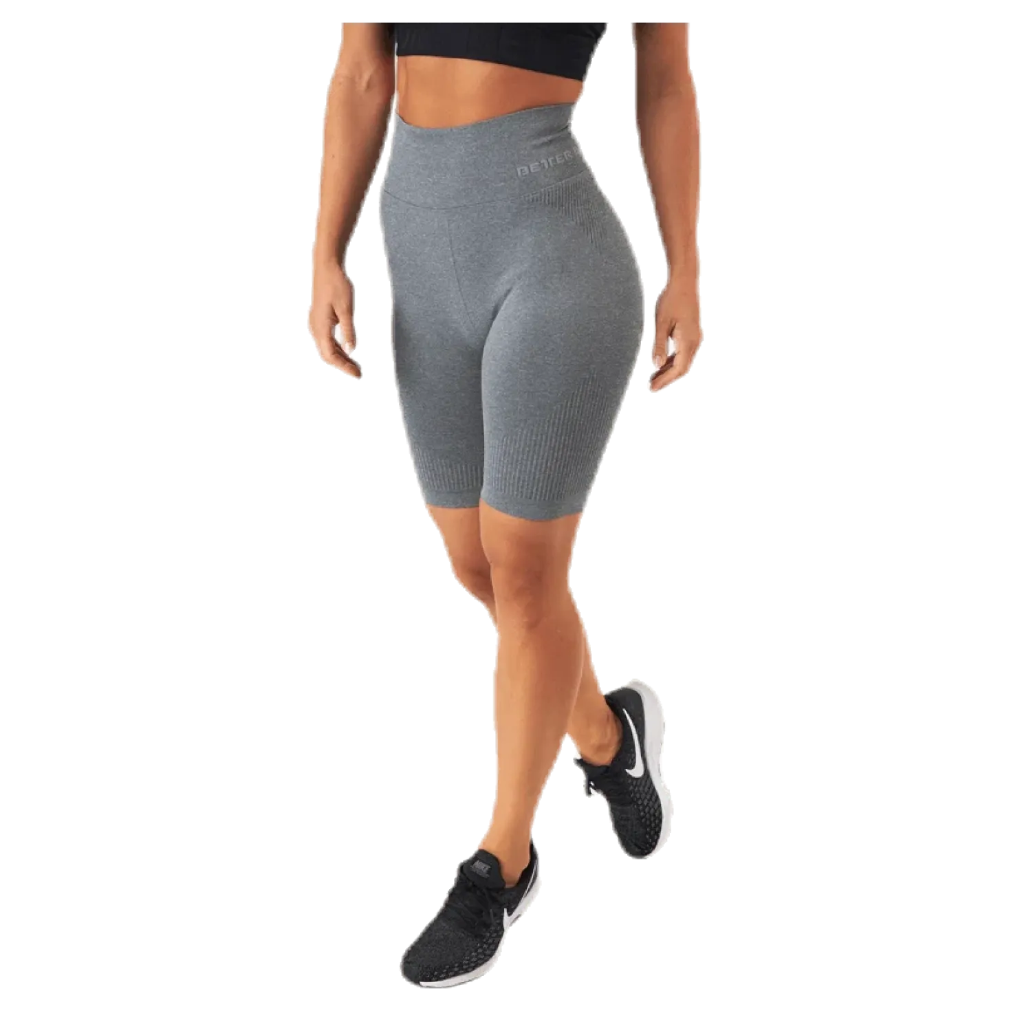 Rib seamless shorts Grey