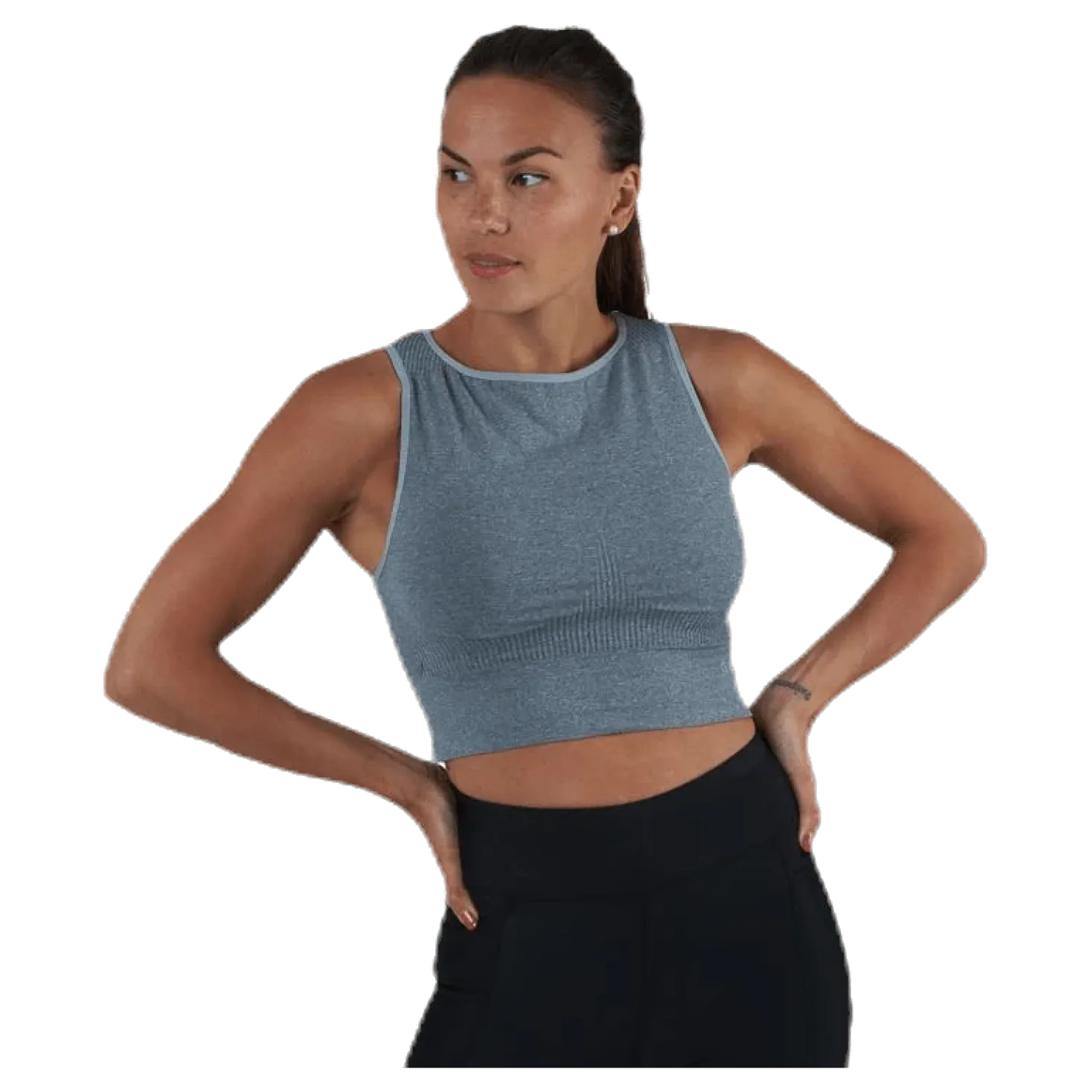 Rib Seamless Top Grey