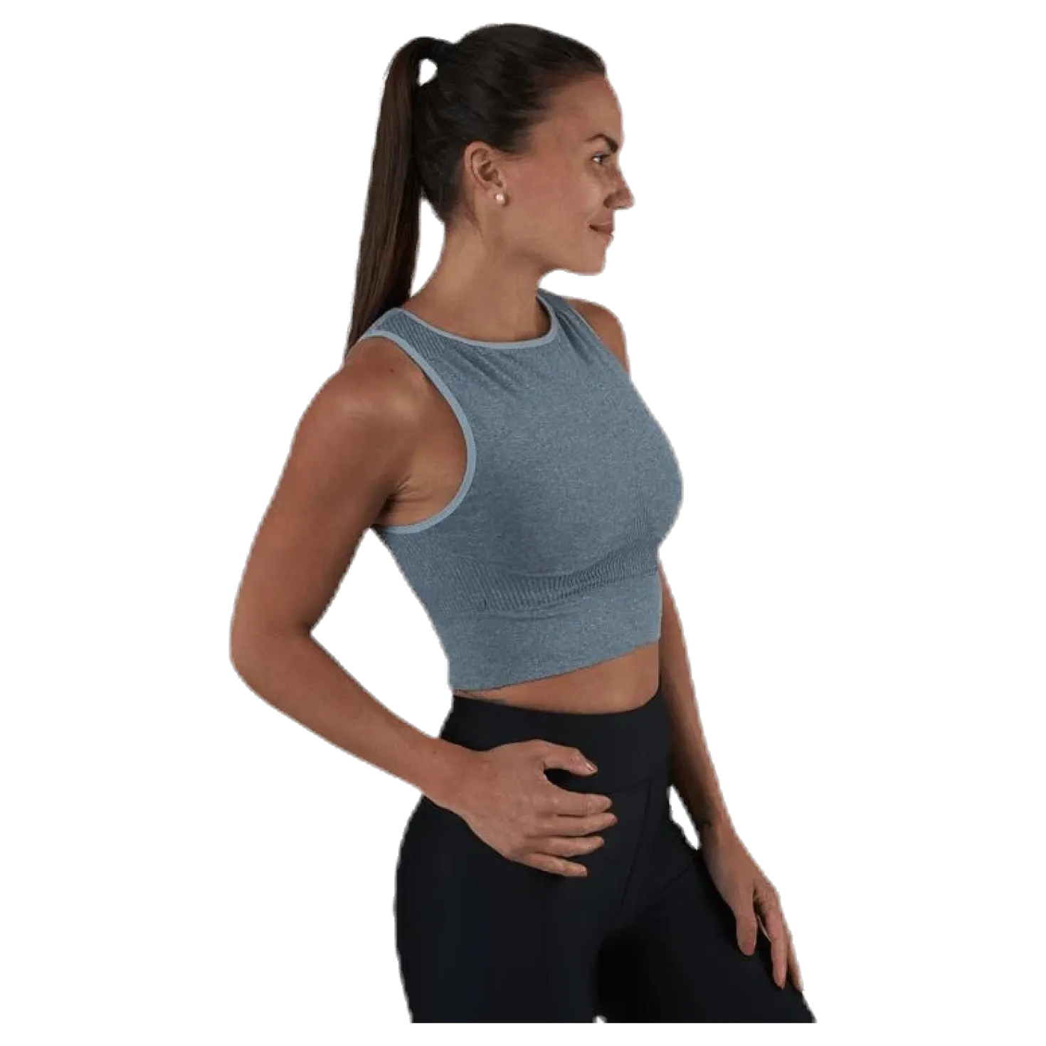 Rib Seamless Top Grey