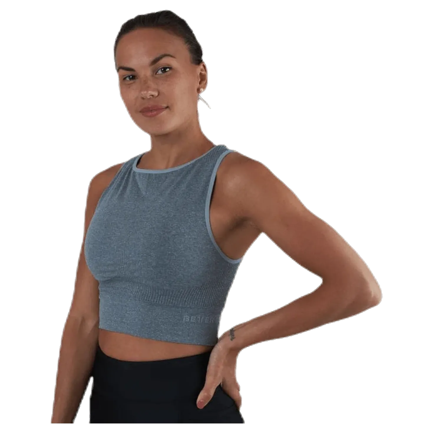 Rib Seamless Top Grey