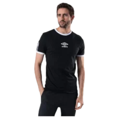 Ringer Taped Logo Tee Black