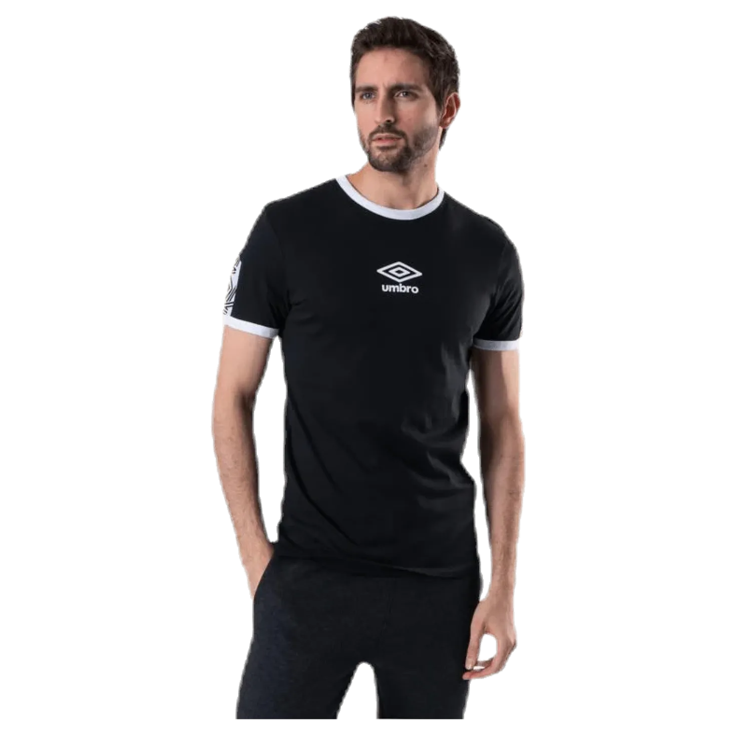 Ringer Taped Logo Tee Black
