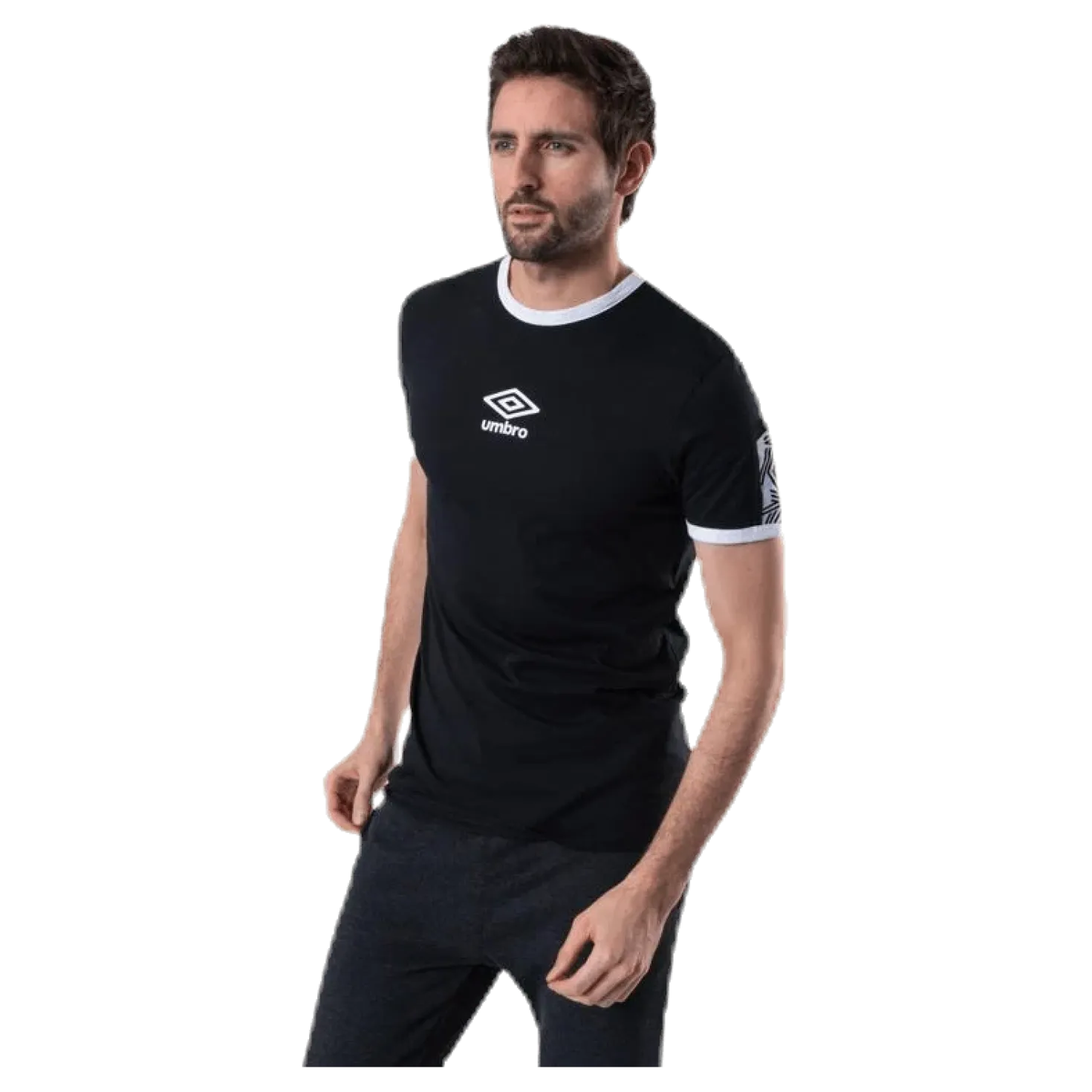 Ringer Taped Logo Tee Black