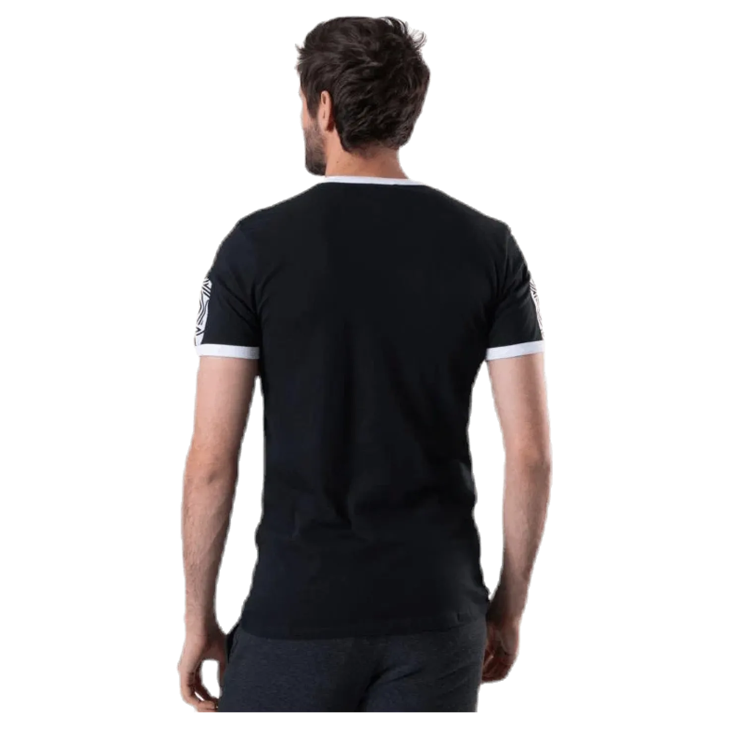 Ringer Taped Logo Tee Black