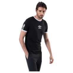 Ringer Taped Logo Tee Black