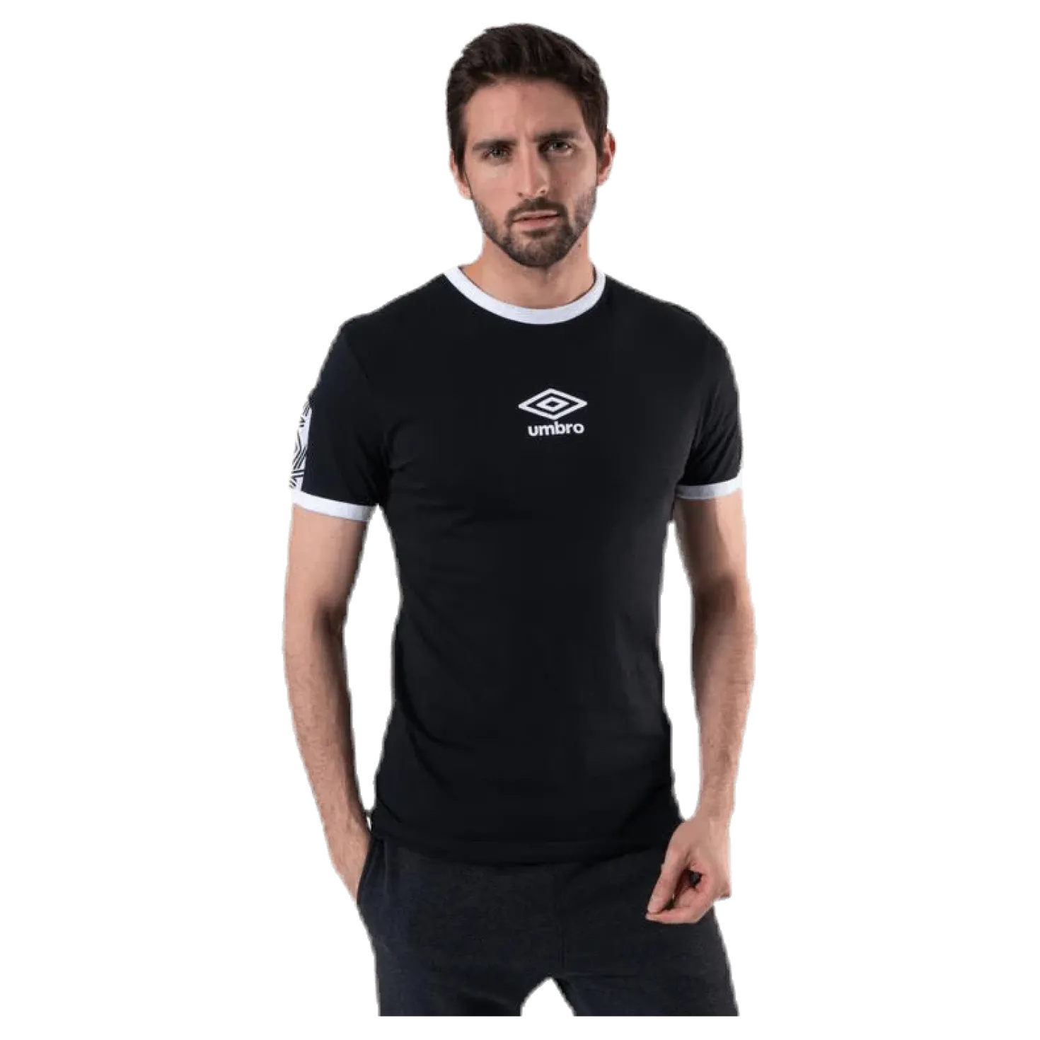 Ringer Taped Logo Tee Black
