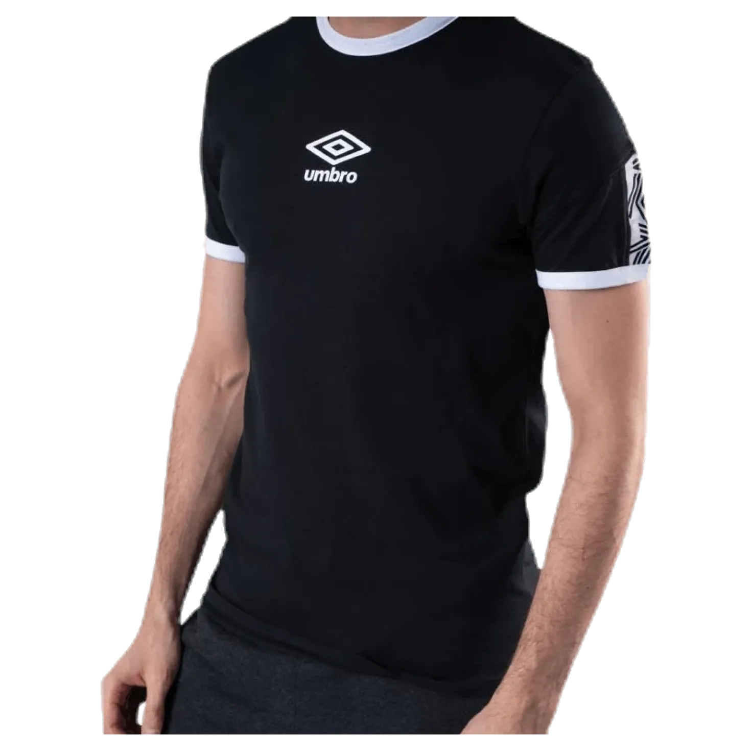 Ringer Taped Logo Tee Black