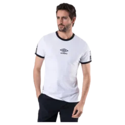 Ringer Taped Logo Tee White