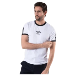 Ringer Taped Logo Tee White