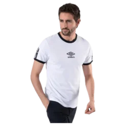 Ringer Taped Logo Tee White