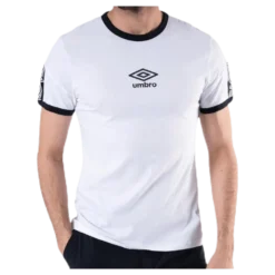 Ringer Taped Logo Tee White
