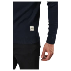 Roy Knit High Neck Zip Navy Blazer