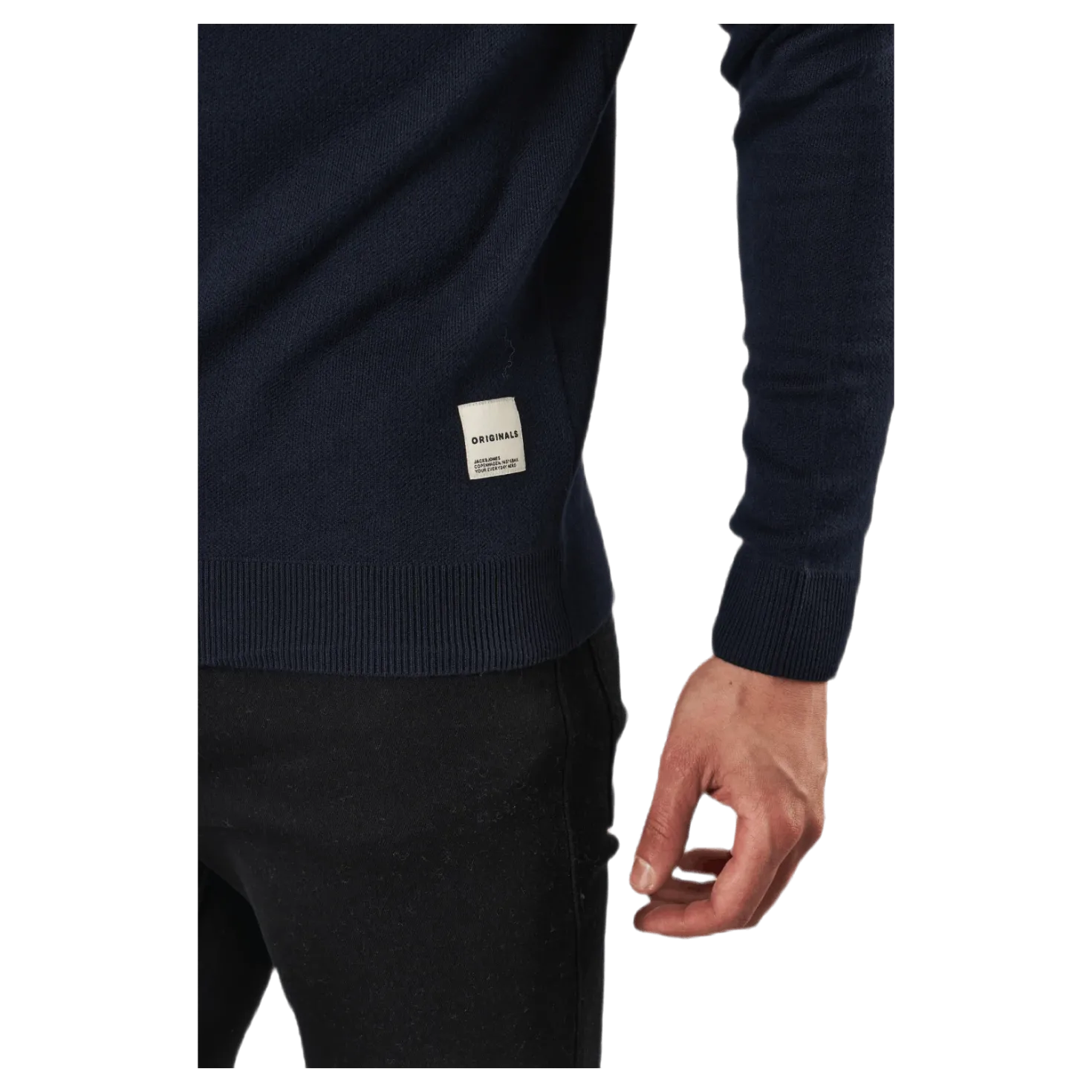 Roy Knit High Neck Zip Navy Blazer