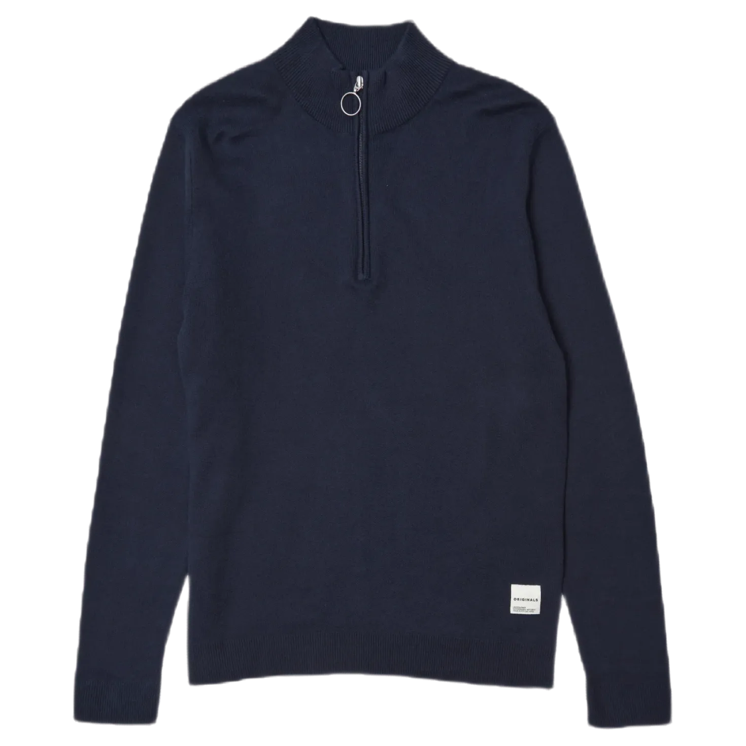 Roy Knit High Neck Zip Navy Blazer