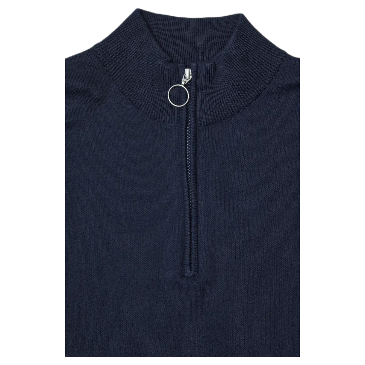 Roy Knit High Neck Zip Navy Blazer