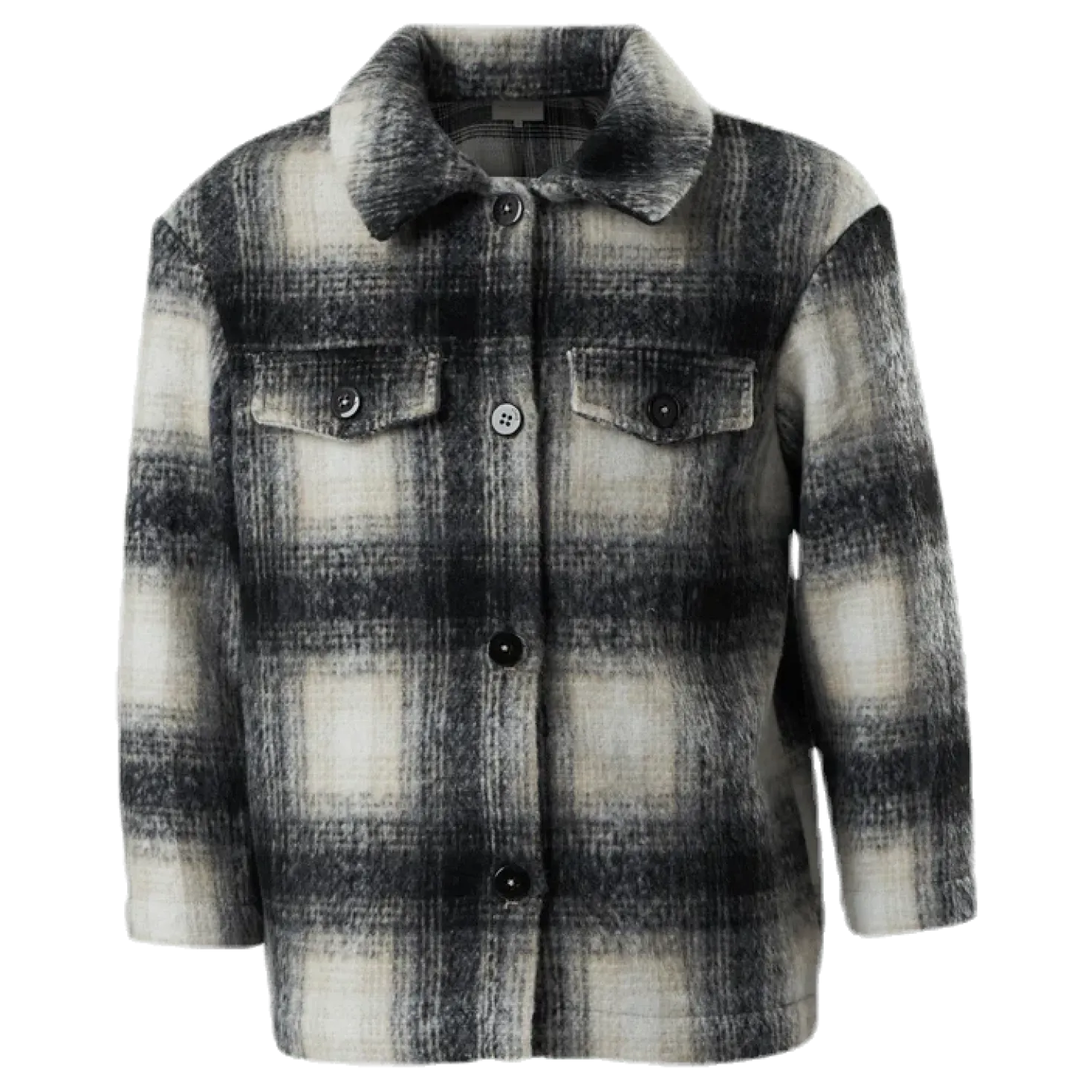 Sarah L/S Shacket Jacket Grey