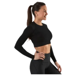 Seamless Black Crop Top Black