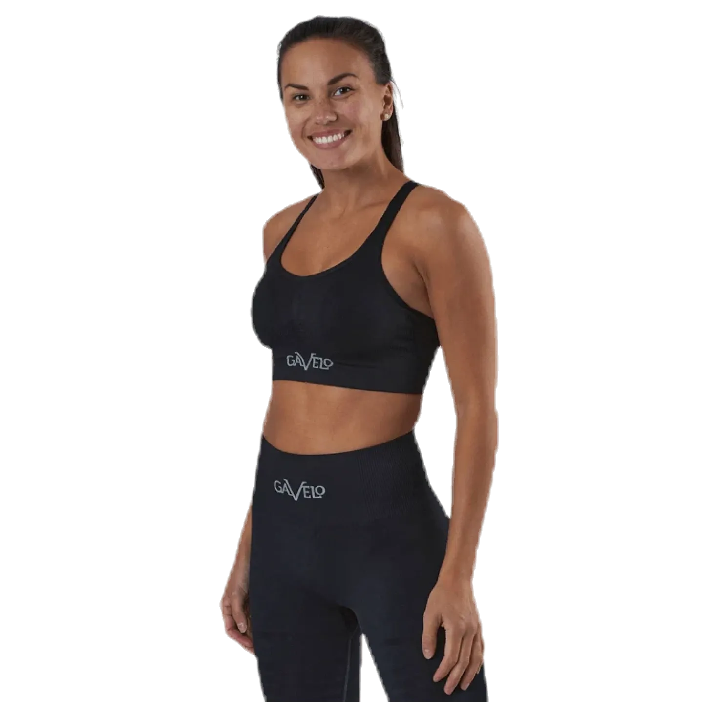 Seamless Black Sports Bra Black