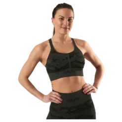 Seamless Camo Sports Bra Patterned/Black