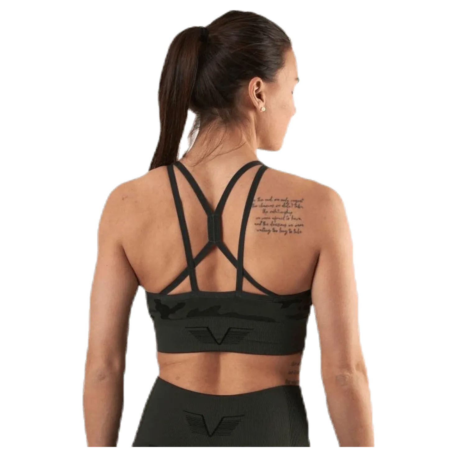 Seamless Camo Sports Bra Patterned/Black
